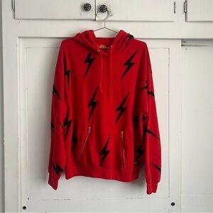 Aviator Nation Red Bolt Stitch Pullover Hoodie